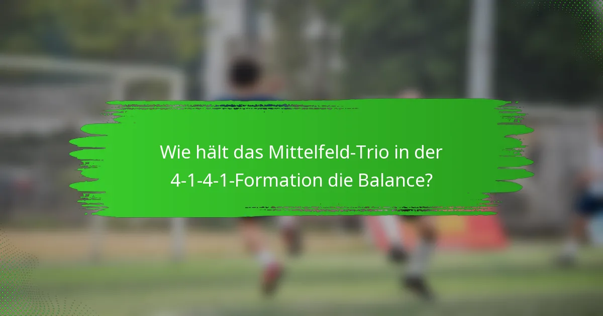 Wie hält das Mittelfeld-Trio in der 4-1-4-1-Formation die Balance?
