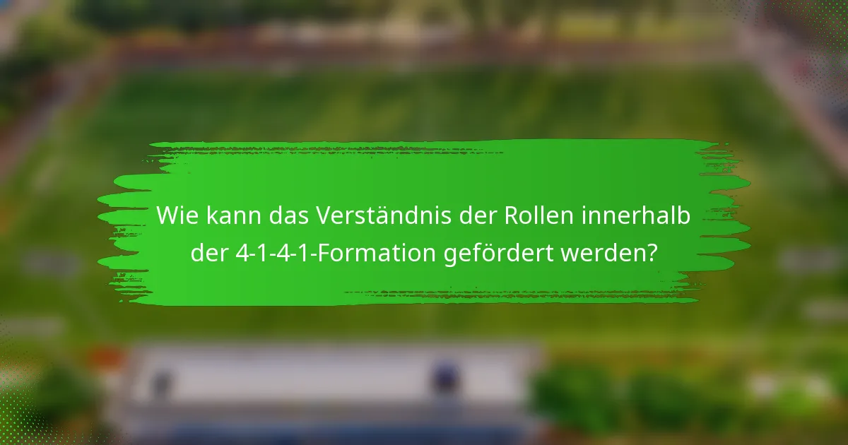 Wie kann das Verständnis der Rollen innerhalb der 4-1-4-1-Formation gefördert werden?